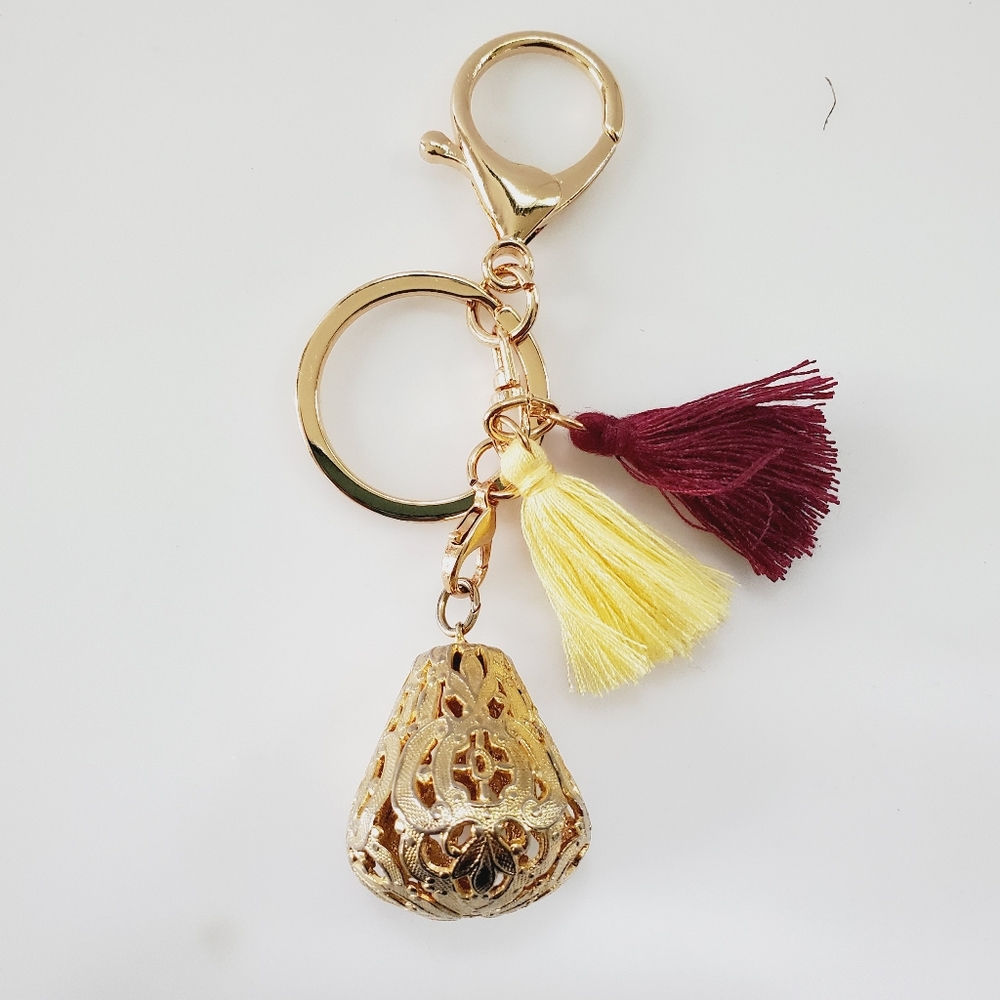 Gold Filigree Bag Charm Key Ring